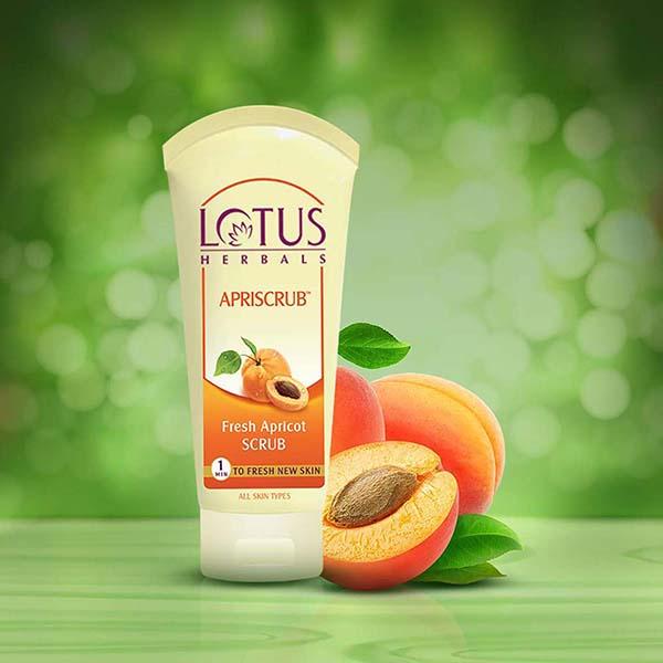 Lotus Herbals Apriscrub Fresh Apricot Scrub 100 gm - Scrubs & Exfoliants