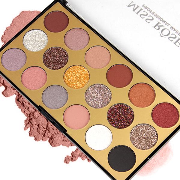 Netmeds | Miss Rose 12 Color Eyeshadow & 6 Color Glitter Palette 7001 - 82 M2 32 gm