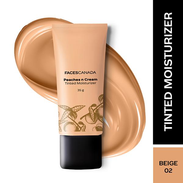Netmeds | Faces Canada Peaches N Cream Tinted Moisturizer - Beige 02, Non Oily Lightly Tinted Bb Cream 35 gm