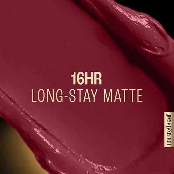 Lakme Forever Matte Liquid Lip, 16hr Lipstick,  Red Sangria, 5.6ml - Liquid Lipsticks