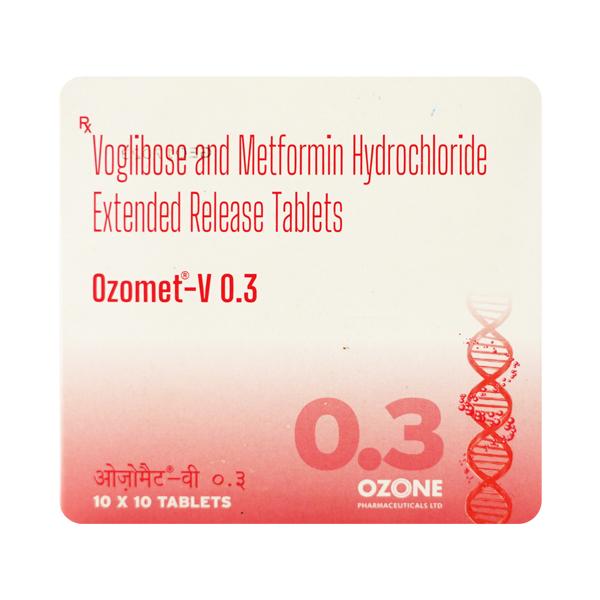 Ozomet V 0.3/500mg Tablet 10'S - Diabetes-Ant