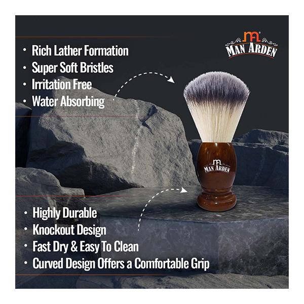 Man Arden Premium Shaving Brush - Uniquely Handcrafted, Exfoliating Action 1's - Shaving Brushes