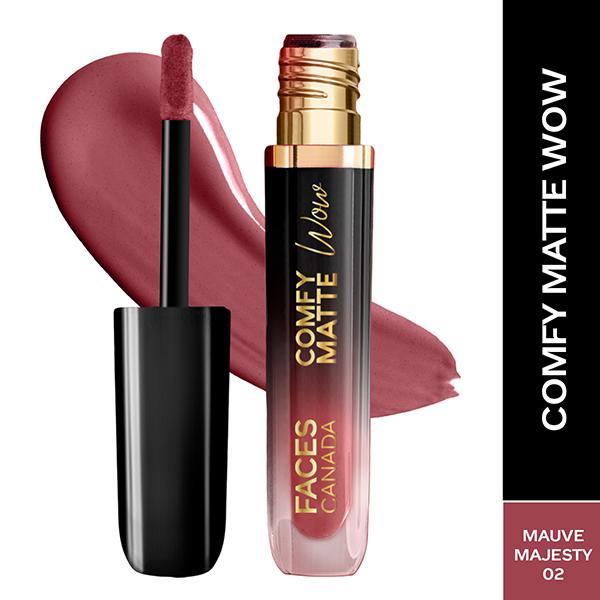 Netmeds | Faces Canada Comfy Matte Wow Liquid Lipstick - Mauve Majesty 02 3.8 ml