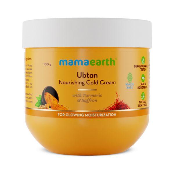 Mamaearth Ubtan Nourishing Cold Cream for Winter with Turmeric & Saffron for Glowing Moisturization 100 gm - Creams/Oils/Lotions