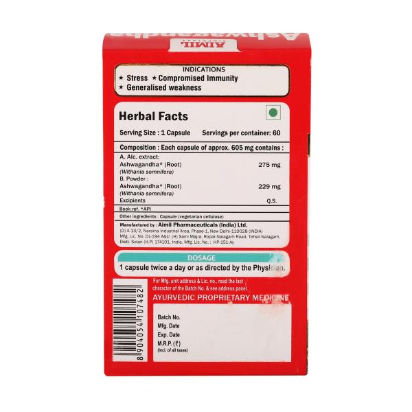 Aimil Ashwagandha Capsules 60's - Ashwagandha