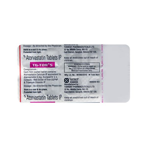 TG Tor 5mg Tablet 10'S - High Cholesterol-Dys