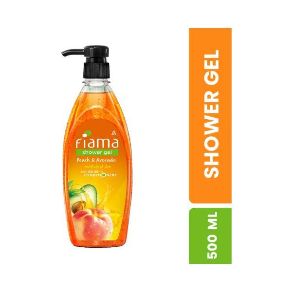 Fiama Shower Gel Peach & Avocado Body Wash with Skin Conditioners for Soft Moisturised Skin pump 500 ml - Shower Gels & Body Wash