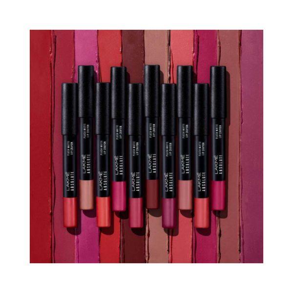 Lakme Absolute Plush Matte Lip Crayon 401 Peach Fizz 2.8 gm - Lipsticks