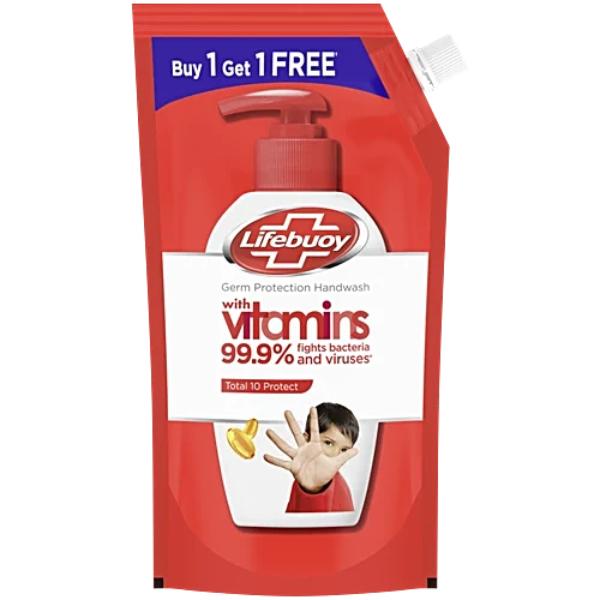 Netmeds | Lifebuoy Germ Protection Total 10 Protect Handwash with Vitamins (Buy 1 Get 1 Free) 675 ml