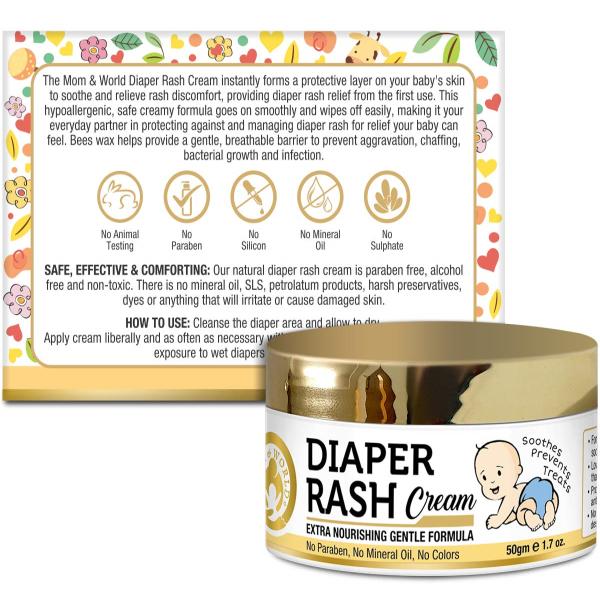 Mom & World Diaper Rash Cream 50 gm - Rash Creams
