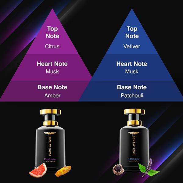 Park Avenue Eau De Perfume Liquid Gift Set for Men, Euphoria and Harmony 1's - Perfumes (Edt/Edp)