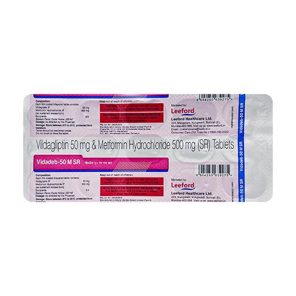 VIDADEB 50 M SR Tablet 15's - Diabetes-Ant