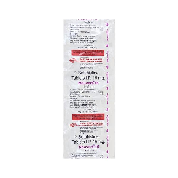 Neuvert 16mg Tablet 10'S - Vertigo-Ant
