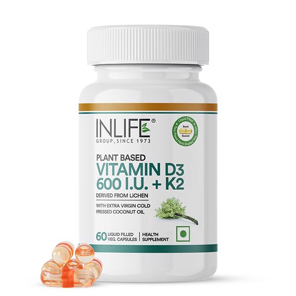 Netmeds | Inlife Vitamin D3 600 IU + K2 Vegan Liquid Capsule 60's