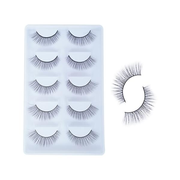 Bronson Professional False Eyelashes Set of 5 Pair 6D Long and Natural 207 Fake False Lashes 1's - Eyelashes