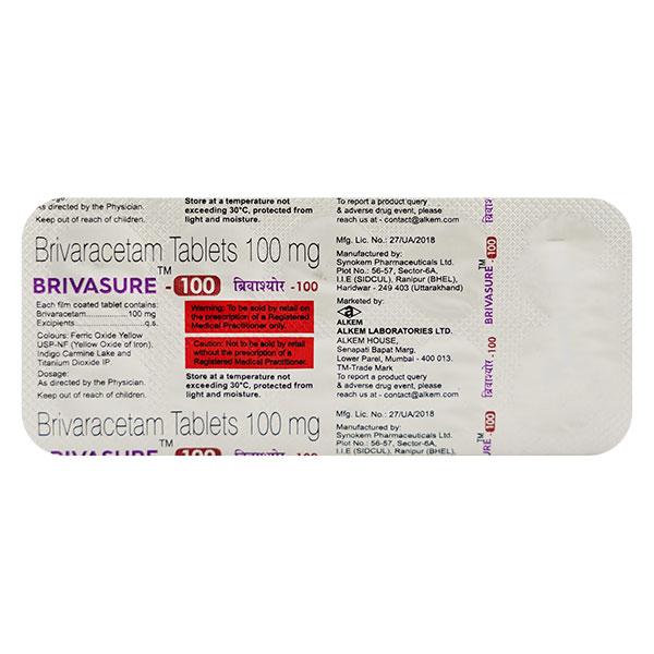 BRIVASURE 100 Tablet 10's - Epilepsy/Convulsion-Ant