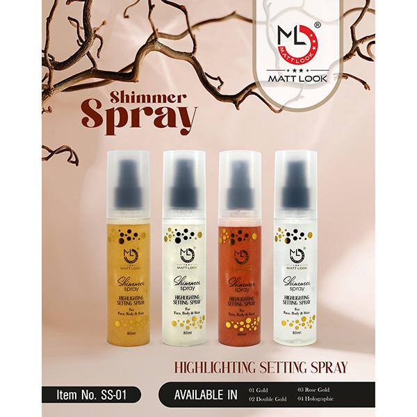 Matt Look Shimmer Highlighting Setting Spray, Holographic for Face, Body & Hair 004 80ml - Setting Spray