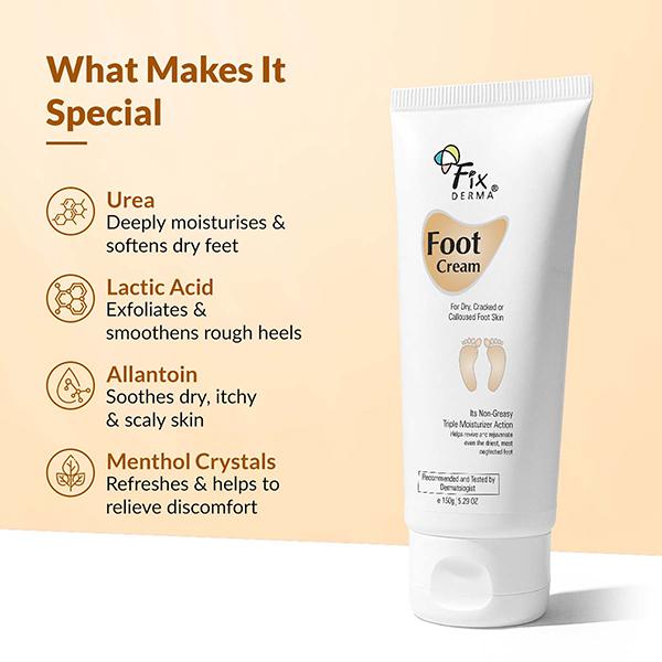 Fixderma Foot Cream for Dry and Cracked Feet, Moisturizes, Soothes and Repair Creacked Feet 150 g - Night Cream