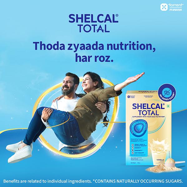SHELCAL TOTAL NO ADDED SUGAR VANILLA FLAVOUR Powder 400g - Multi-Vitamins