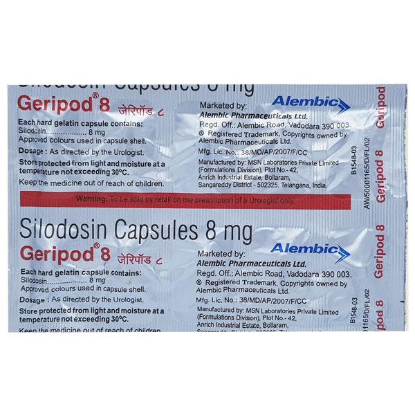 Geripod 8mg Capsule 10'S - Bladder And Prostate Disorders-Dru