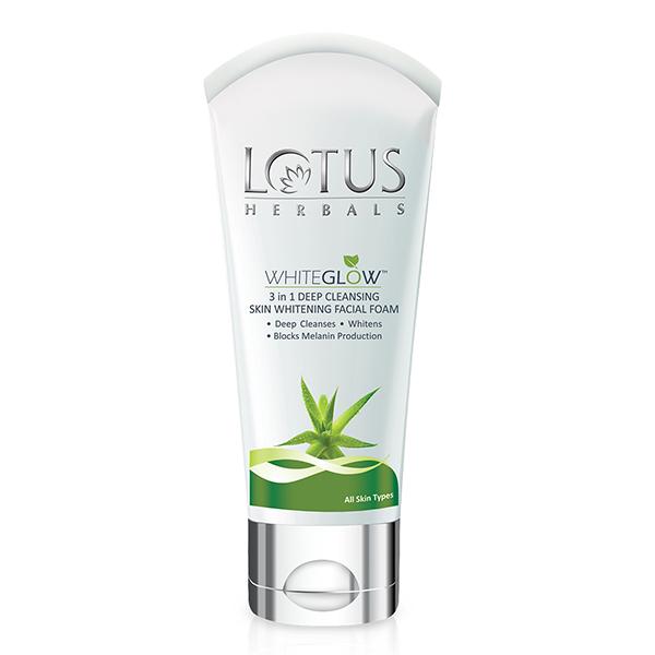 Netmeds | Lotus Herbals Whiteglow 3-in-1 Deep Cleansing Skin Whitening Facial Foam 50 gm