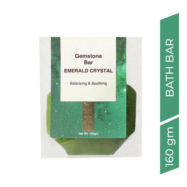 Cosmos by Bewakoof Gemstone Bath Bar with Emerald Crystal Balancing & Soothing 160 gm - Soaps