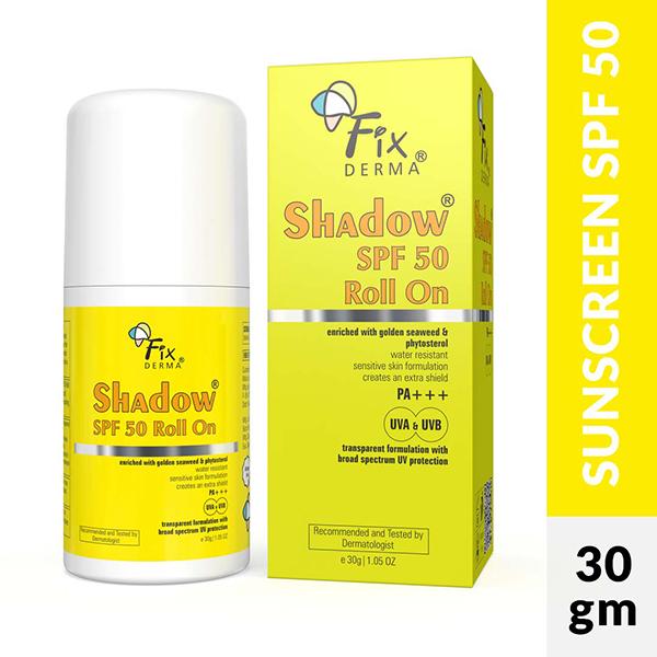 Netmeds | Fixderma Shadow Spf 50 Roll On, Sunscreen SPF 50 for Face 30 gm