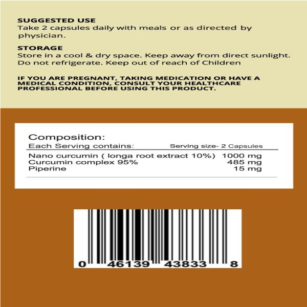 Rasayanam Curcumin+ 1500 MG Capsules 60's - Herbal Dietary Supplement