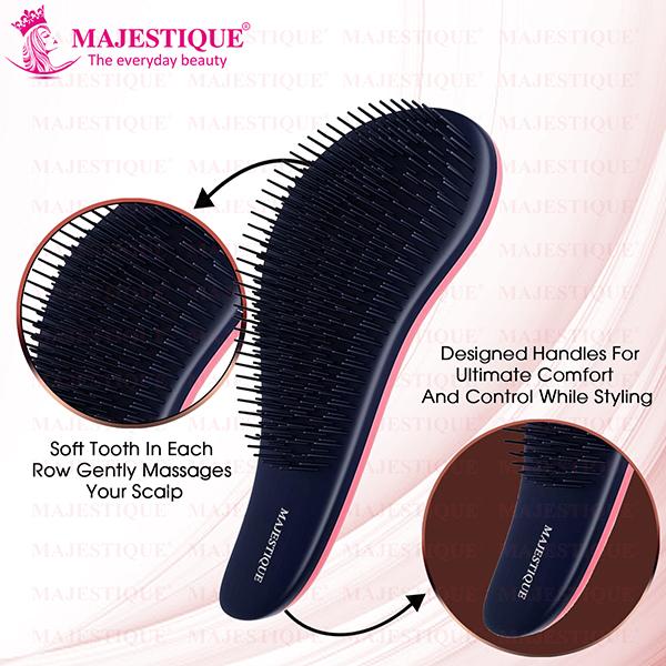 Majestique Curve Detangling Hair Brush for for All Hair Types Adults, and Kids - Multicolor 1's - Hair Brushes