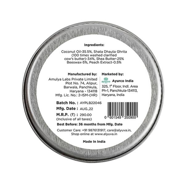 Alyuva Ghee Enriched Natural Peach Lip Balm, for all ages 7 gm - Lip Balms