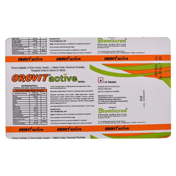Orovit Active Tablet 10'S - Supplements-Sup