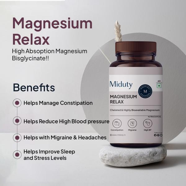 Miduty Magnesium Relax Capsule 60's - Calcium And Minerals
