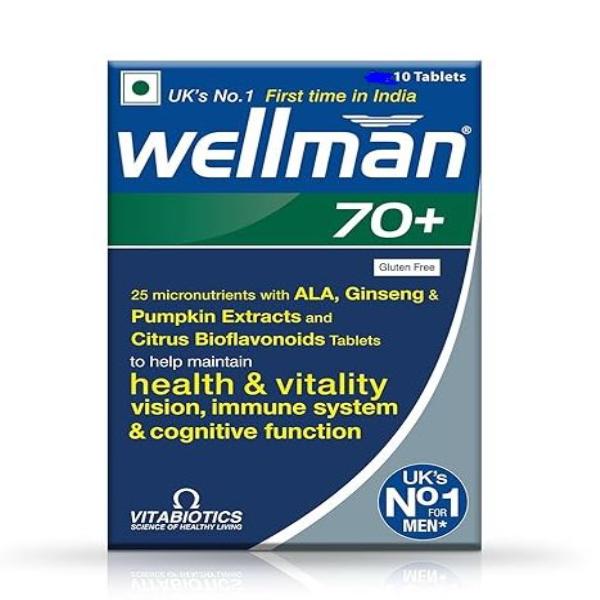Netmeds | Wellman 70+ Multi-Vitamin Gluten Free Tablet 10's