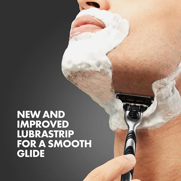 Gillette Mach3 Charcoal Shaving Razor Blades - Lubastrip For A Smooth Glide 2's - Razors & Cartridges