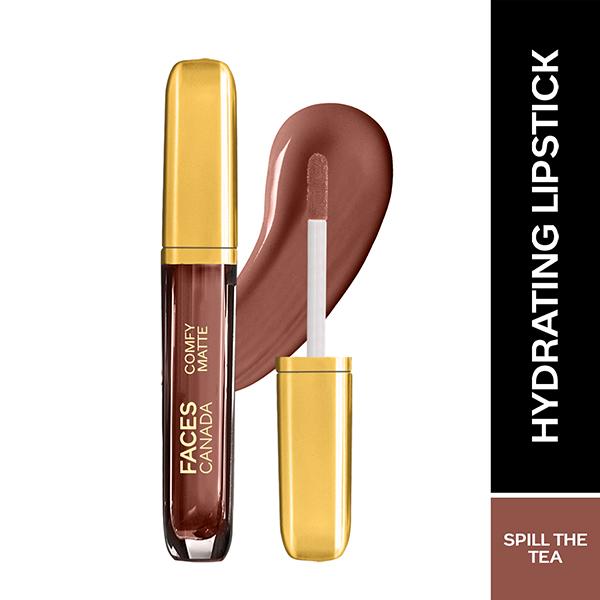 Netmeds | Faces Canada Comfy Matte Liquid Lipstick - Spill The Tea 29 3.8 ml