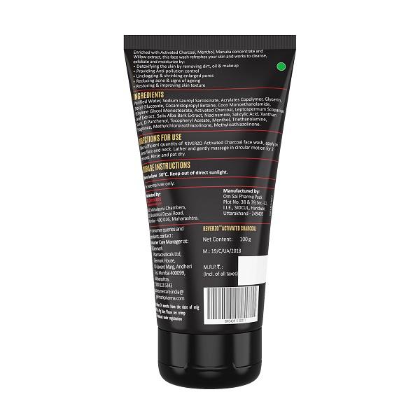 Glenmark Reverzo Face Wash - Activated Charcoal 100 gm - Face Washes
