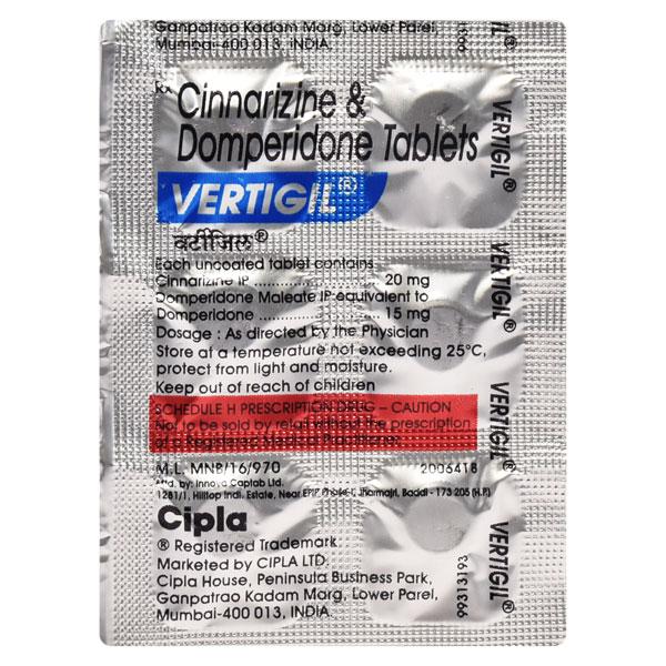 VERTIGIL Tablet 6's - Vomitting/Emesis-Ant