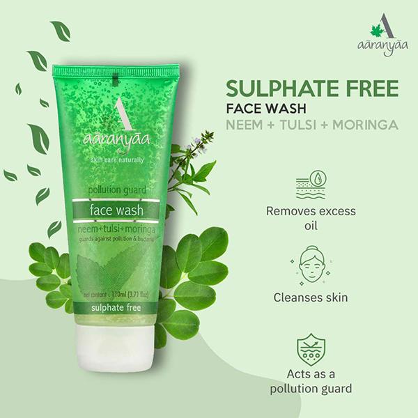 Aaranyaa Sulphate Free Face Wash Neem Tulsi Moringa 110 ml - Face Wash & Cleansers