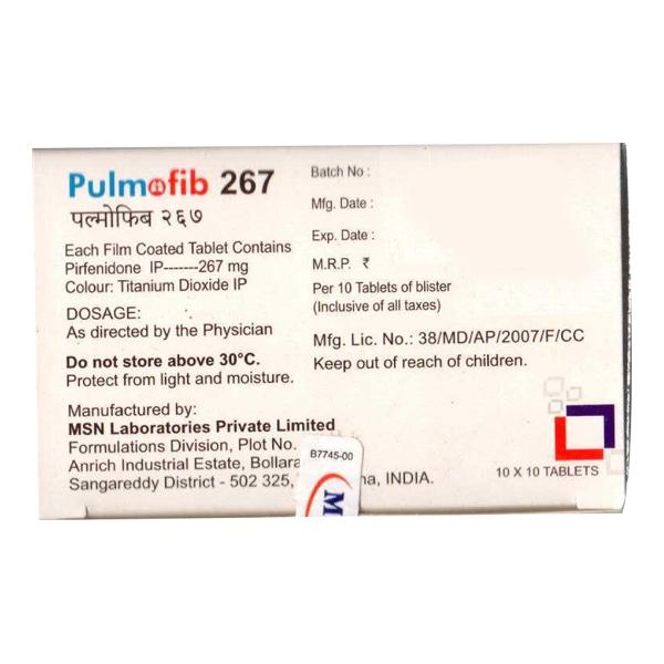 PULMOFIB 267 Tablet 10's - Idiopathic Pulmonary Fibrosis