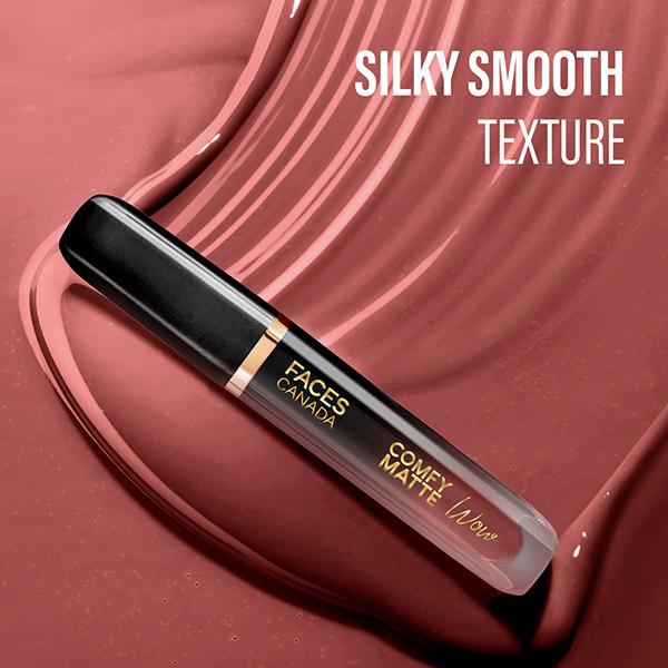 Faces Canada Comfy Matte Wow Liquid Lipstick - Mauve Majesty 08, One Swipe Application 3.8 ml - Liquid Lipsticks