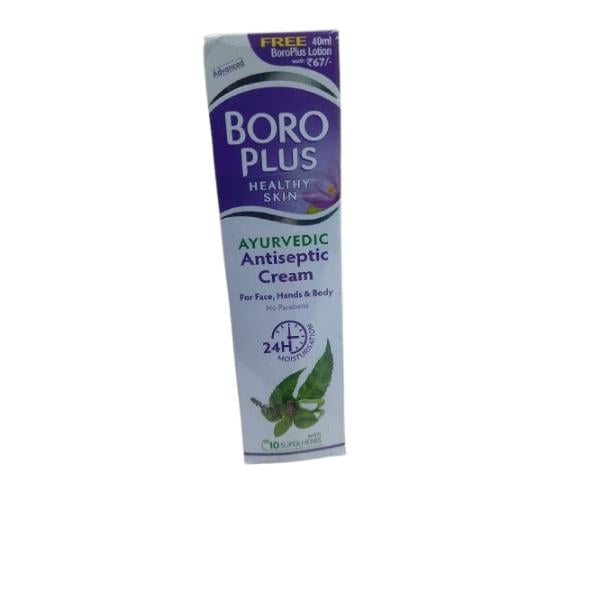 Netmeds | Boro Plus Healthy Skin Ayurvedic Antiseptic Cream 80 ml (Free Boro plus Body Lotion Rs.67) 80 ml