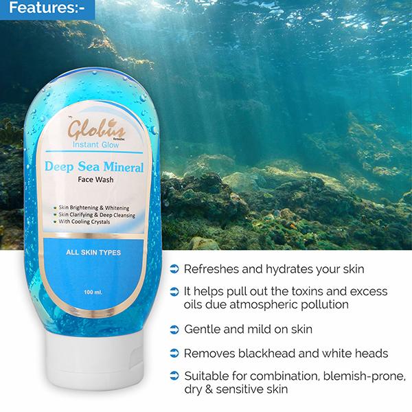 Globus Remedies Deep Sea Mineral Face Wash 100 ml - Face Wash & Cleansers