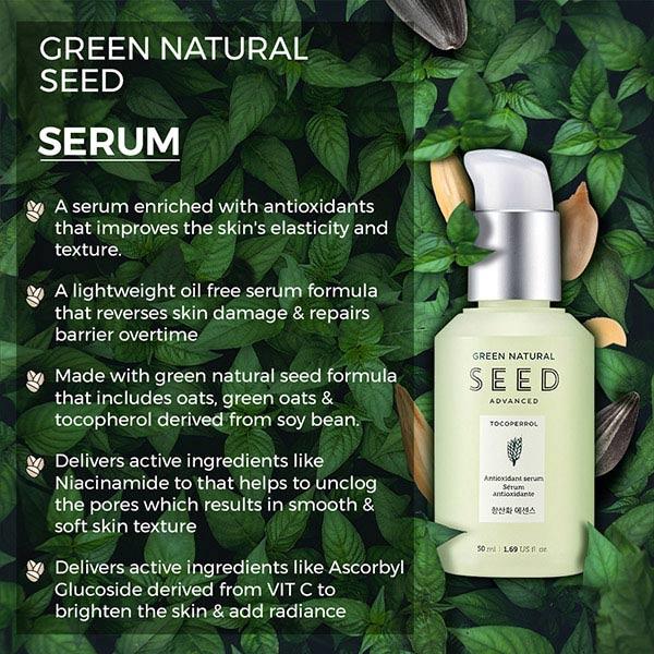 The Face Shop Green Natural Seed Advanced Antioxidant Face Serum - Tocoperrol 50 Ml - Face Serum