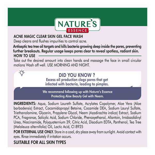 Nature's Essence Gel Face Wash - Acne Magic 100 ml - Face Wash & Cleansers