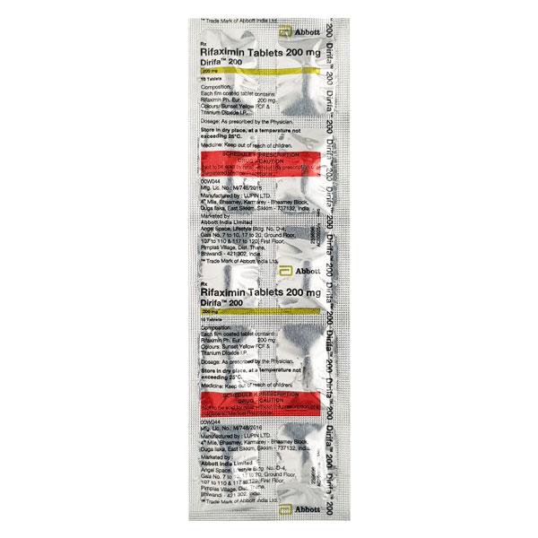 Dirifa 200mg Tablet 10'S - Bacterial Infections-OAB