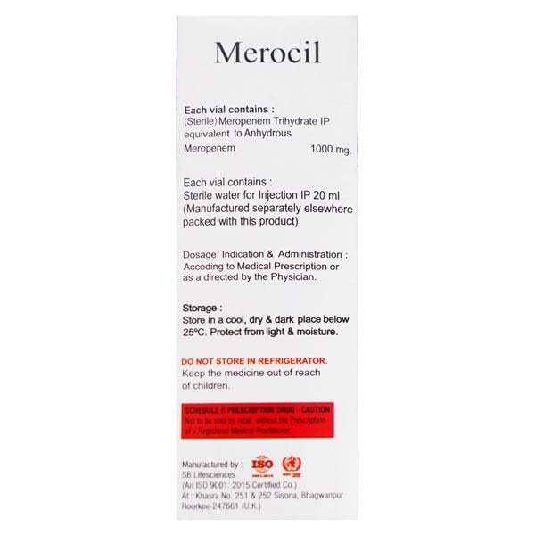 MEROCIL 1gm Injection 1's - Bacterial Infections-OBL