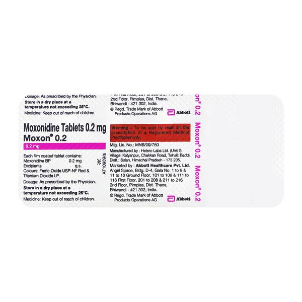 Moxon 0.2mg Tablet 10'S - Hypertension-Oah