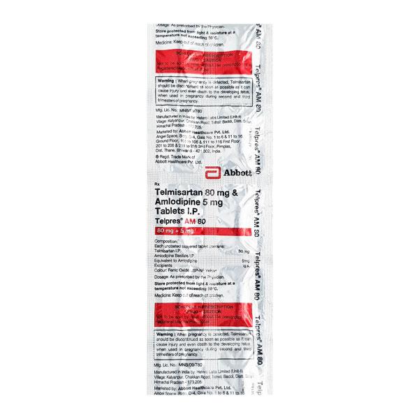 Telpres AM 80mg Tablet 10'S - Hypertension-Ang