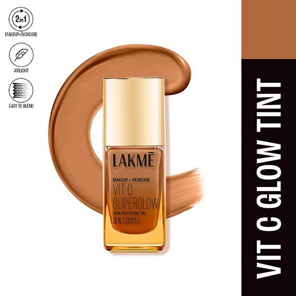 Lakme Makeup+Skincare Vitc Superglow Skin Perfecting Tint Cool Walnut C380 25 ml - Foundation