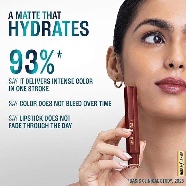 Lakme 9To5 Hya Matte Lip Liquid + Hyaluronic Acid Powersuit Pink 5.3 ml - Liquid Lipsticks